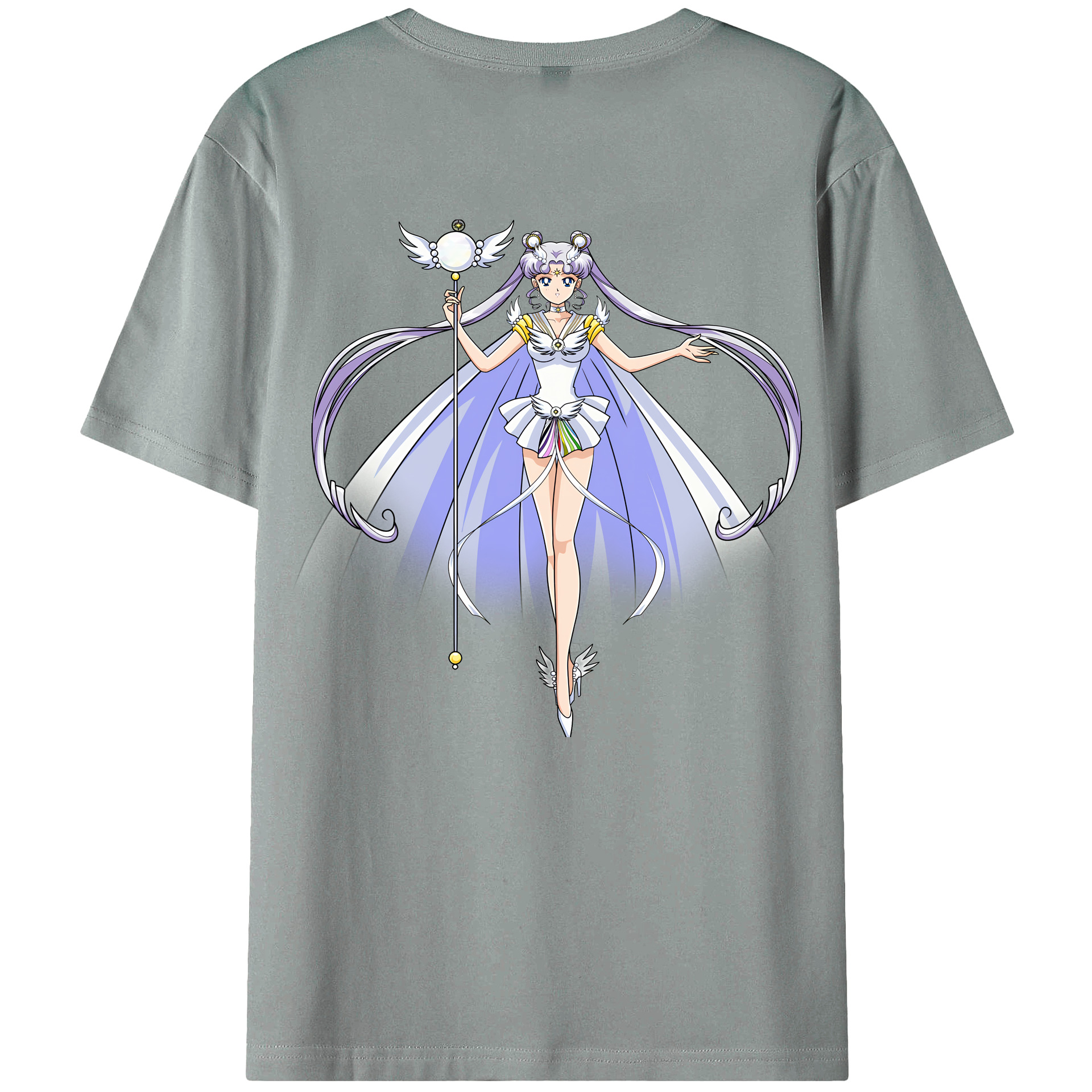 （画像用） 美少女戦士セーラームーン 月野 うさぎ つきの うさぎ Sailor Moon Tsukino Usagi 綿100％ メンズ半袖Tシャツ（バックプリント） 通気性